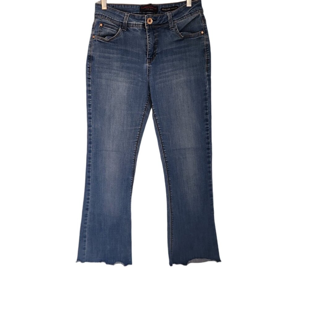Catherine Malandrino Indigo Penelope Jeans Raw Hem Style‎ Stretch Sz 8/29 Blue